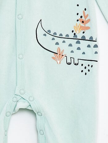 Pelele estampado de terciopelo con pies