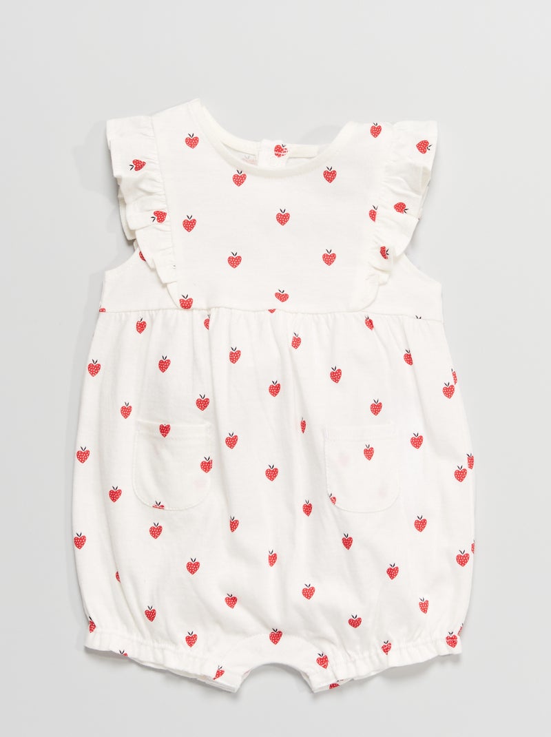 Pelele estampado 'fresas' BLANCO - Kiabi