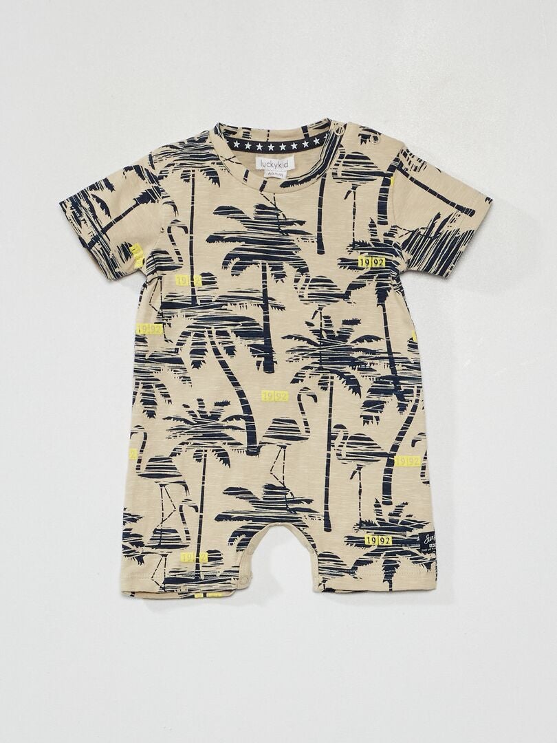 Pelele estampado 'palmera' beige - Kiabi