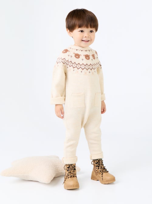Pelele largo de punto jacquard - Kiabi Pelele largo de punto jacquard - Kiabi