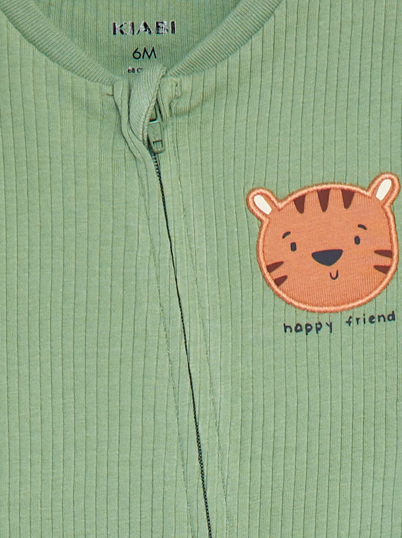 Pelele ligero de canalé VERDE - Kiabi