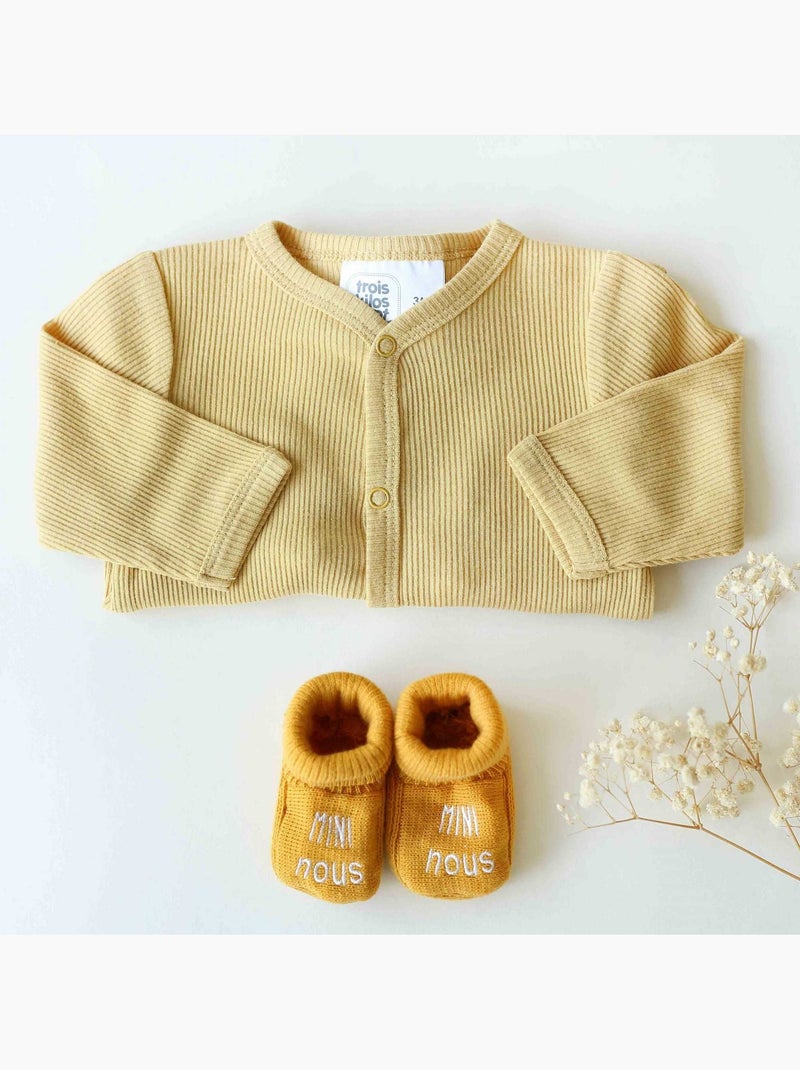 Pelele malla acanalada en algodón Amarillo dorado - Kiabi