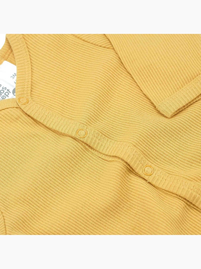 Pelele malla acanalada en algodón Amarillo dorado - Kiabi