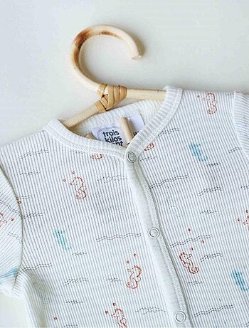 Pelele malla acanalada en algodón