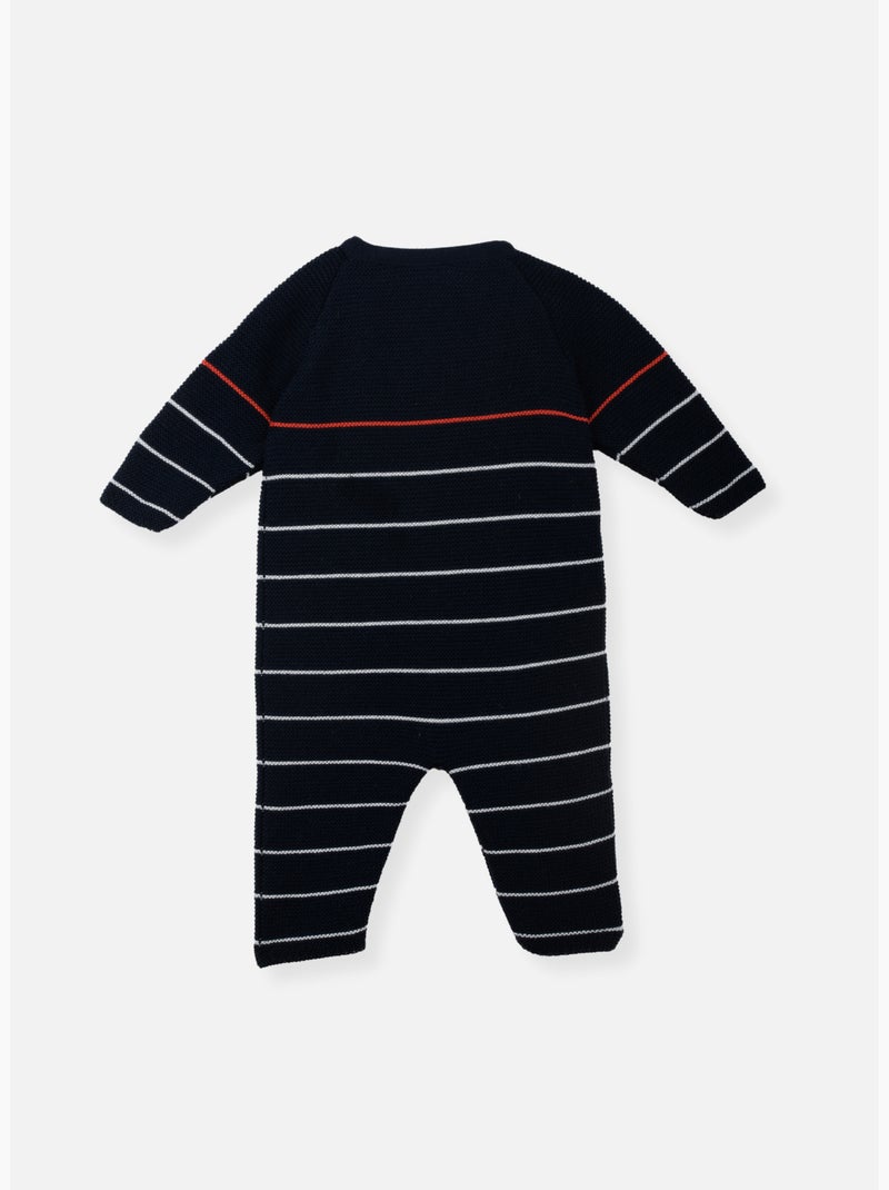 Pelele marinero de bebé 50% algodón ecológico 50% poliéster reciclado Azul Rojo - Kiabi