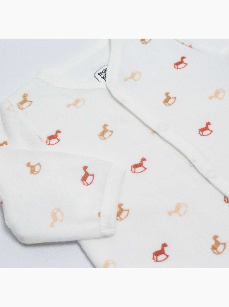 Pelele para bebé con estampado actual de caballitos balancín Crudo - Kiabi