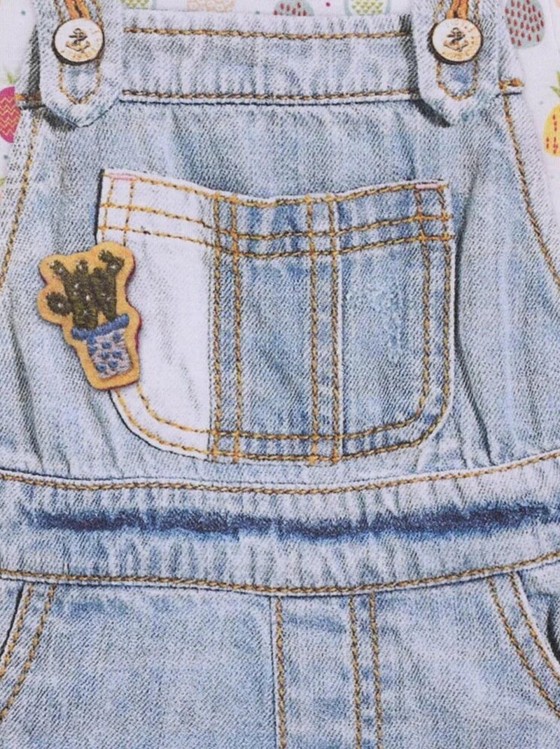 Pelele para bebé niña de algodón orgánico pinea | Kitikate Multicolor - Kiabi
