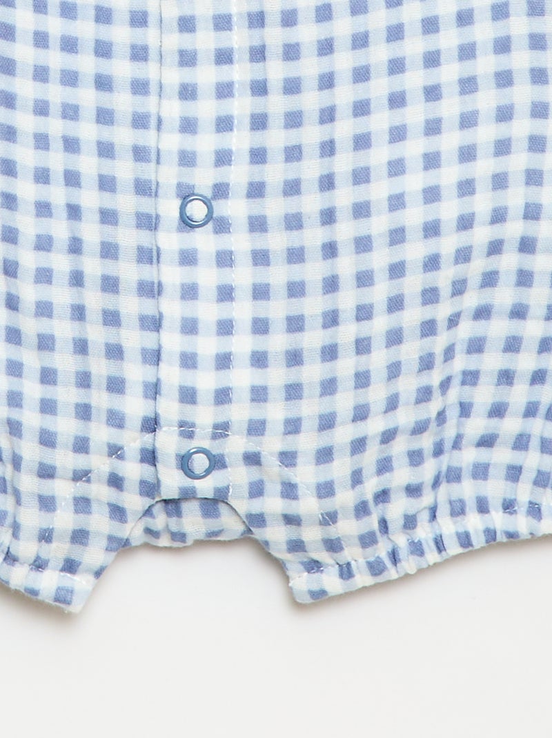 Pelele pijama de muselina de algodón Azul - Kiabi