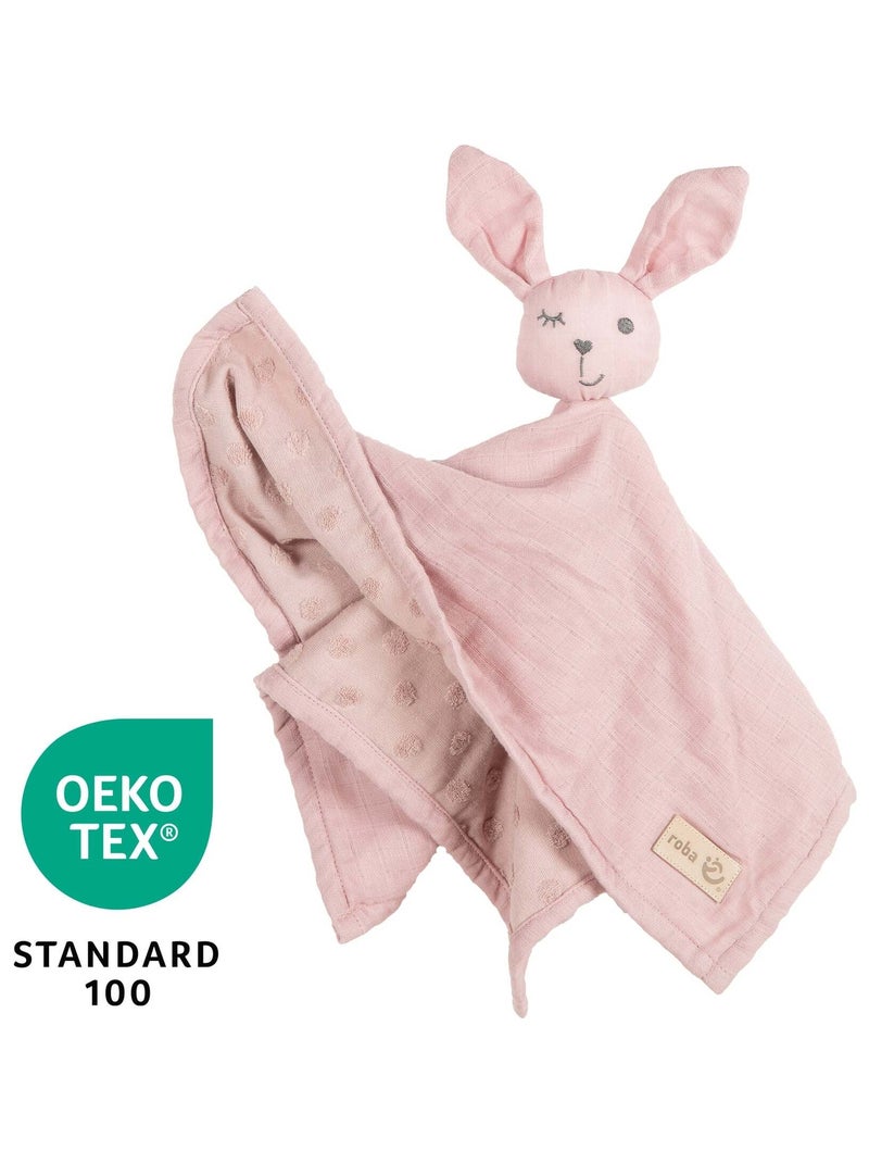 Peluche conejo en algodón orgánico certificado Oeko-Tex 'Roba lil planet' Rosa pastel - Kiabi