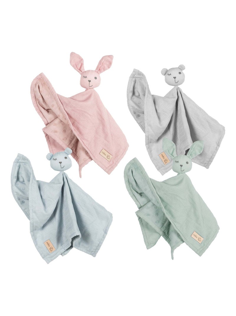 Peluche conejo en algodón orgánico certificado Oeko-Tex 'Roba lil planet' Rosa pastel - Kiabi