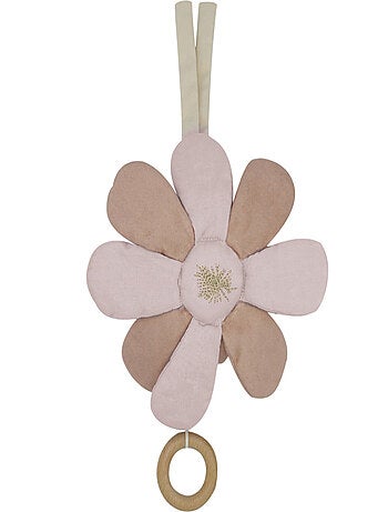 Peluche musical flor de algodón orgánico