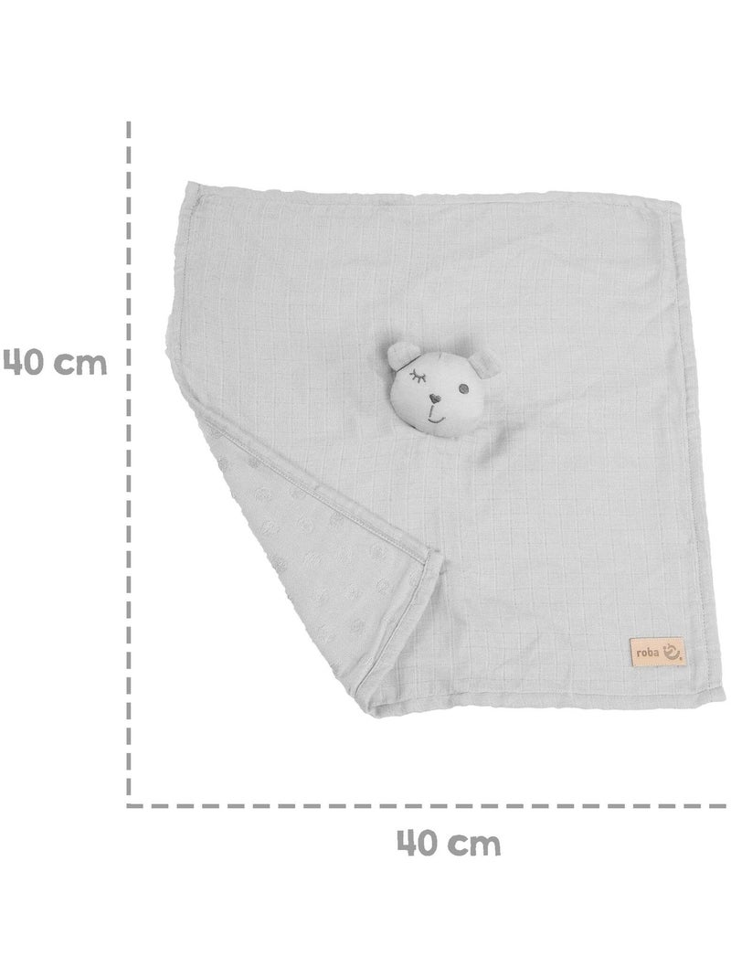 Peluche oso en algodón orgánico certificado Oeko-Tex 'Roba lil planet' Gris - Kiabi