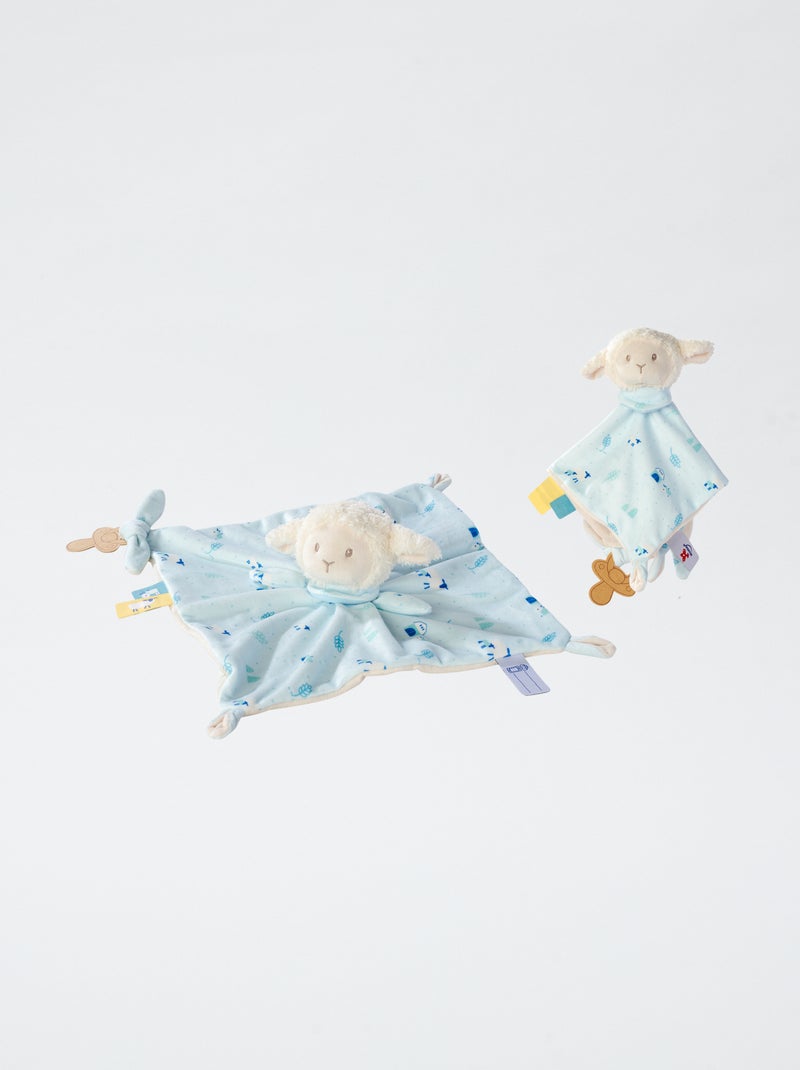 Peluche oveja con sujeta chupete Azul - Kiabi