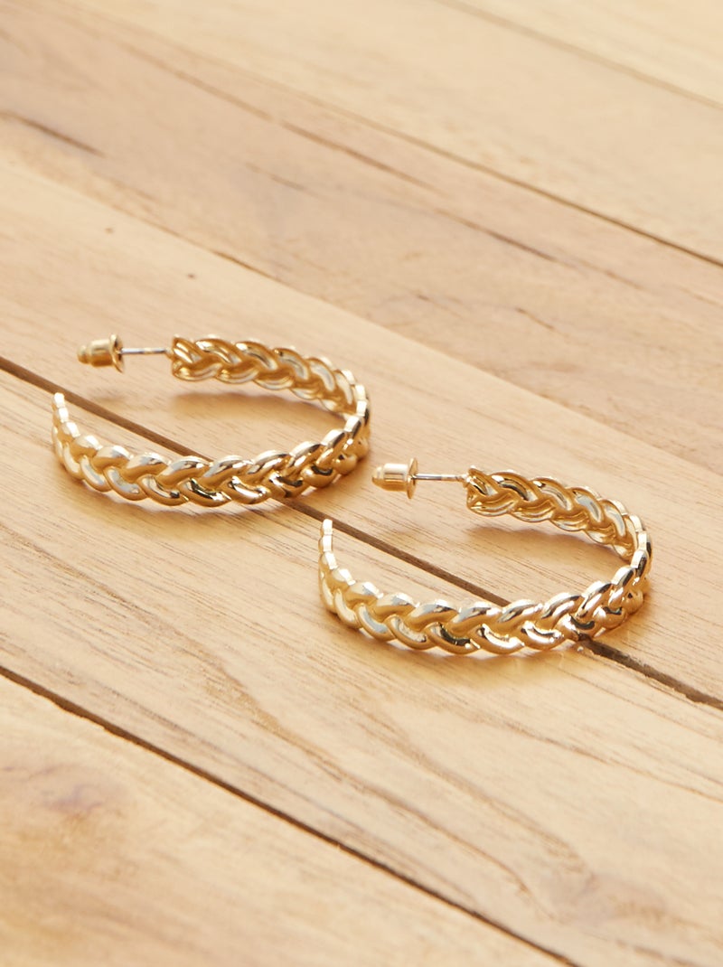 Pendientes de aro trenzados BEIGE - Kiabi