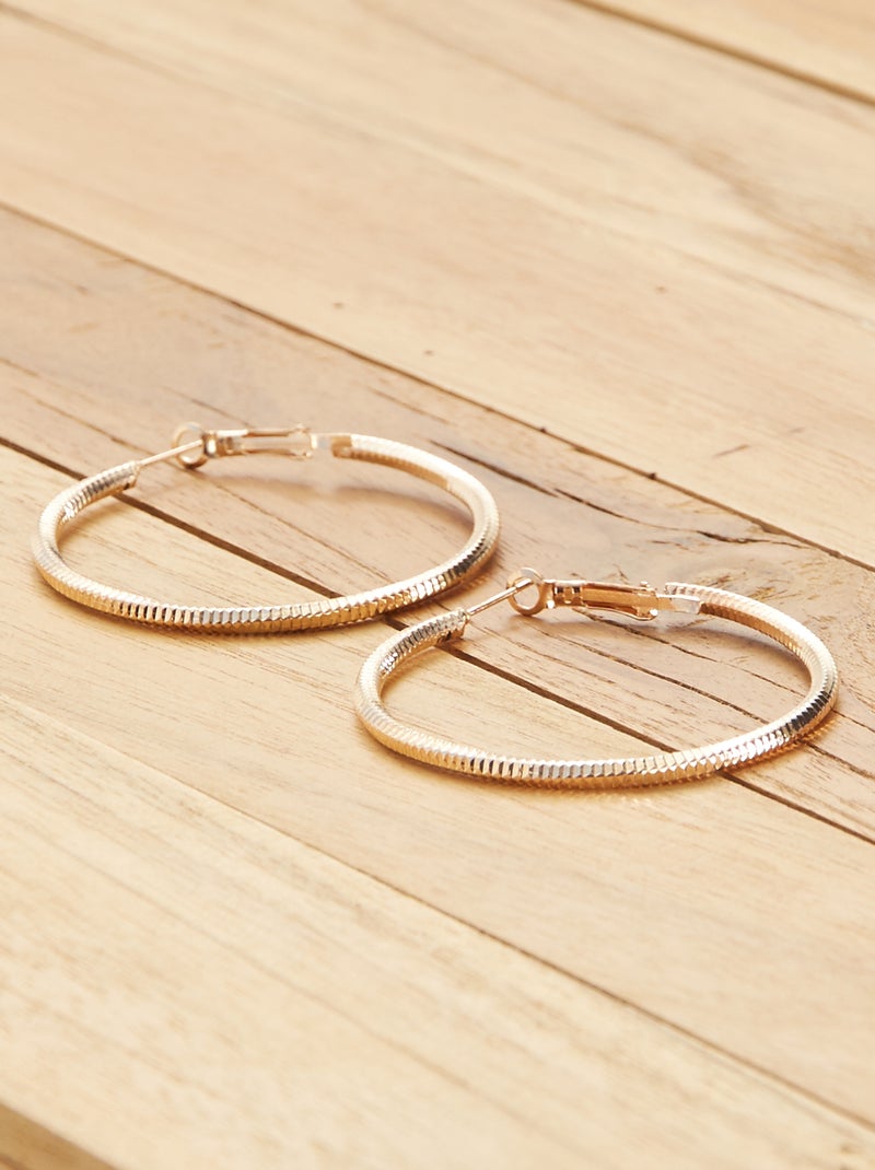 Pendientes de aro trenzados BEIGE - Kiabi