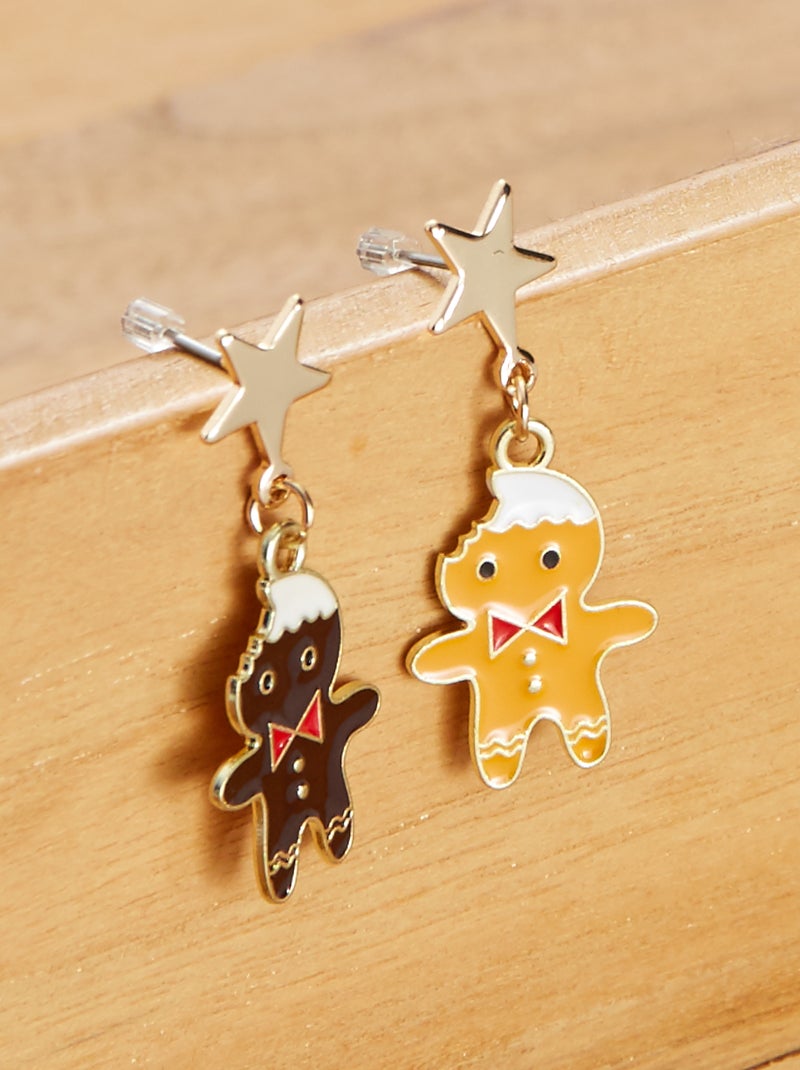 Pendientes largos Navidad BEIGE - Kiabi