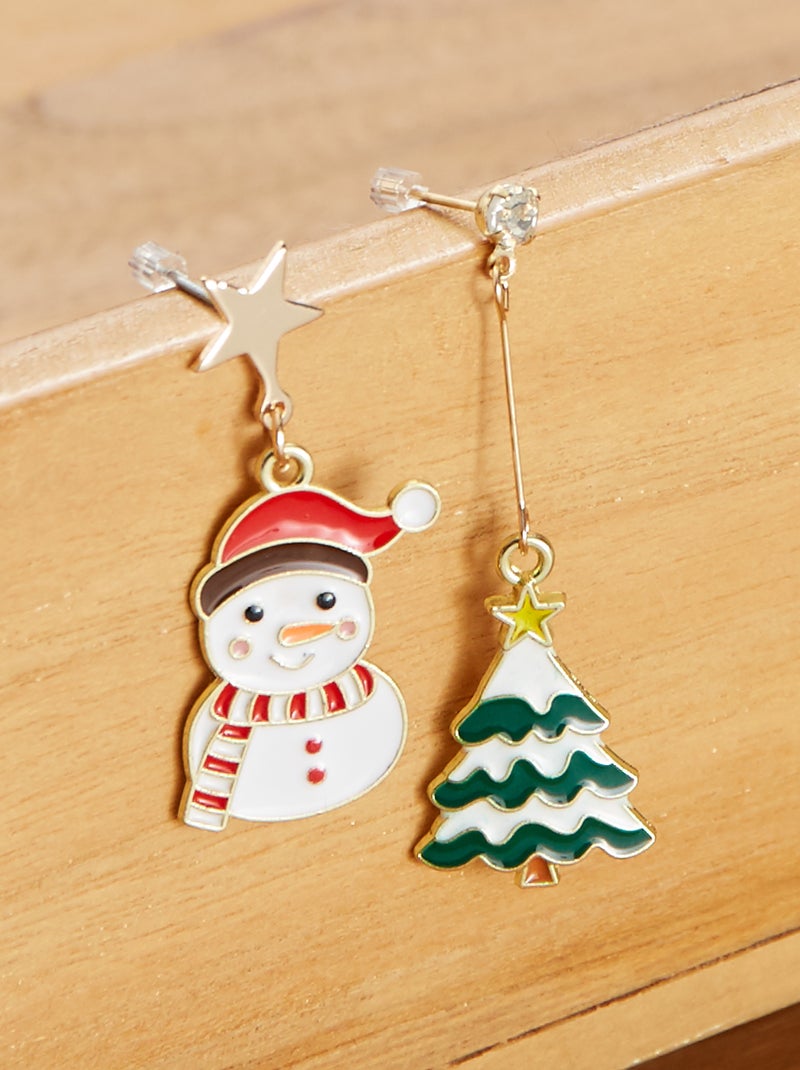 Pendientes largos Navidad BEIGE - Kiabi