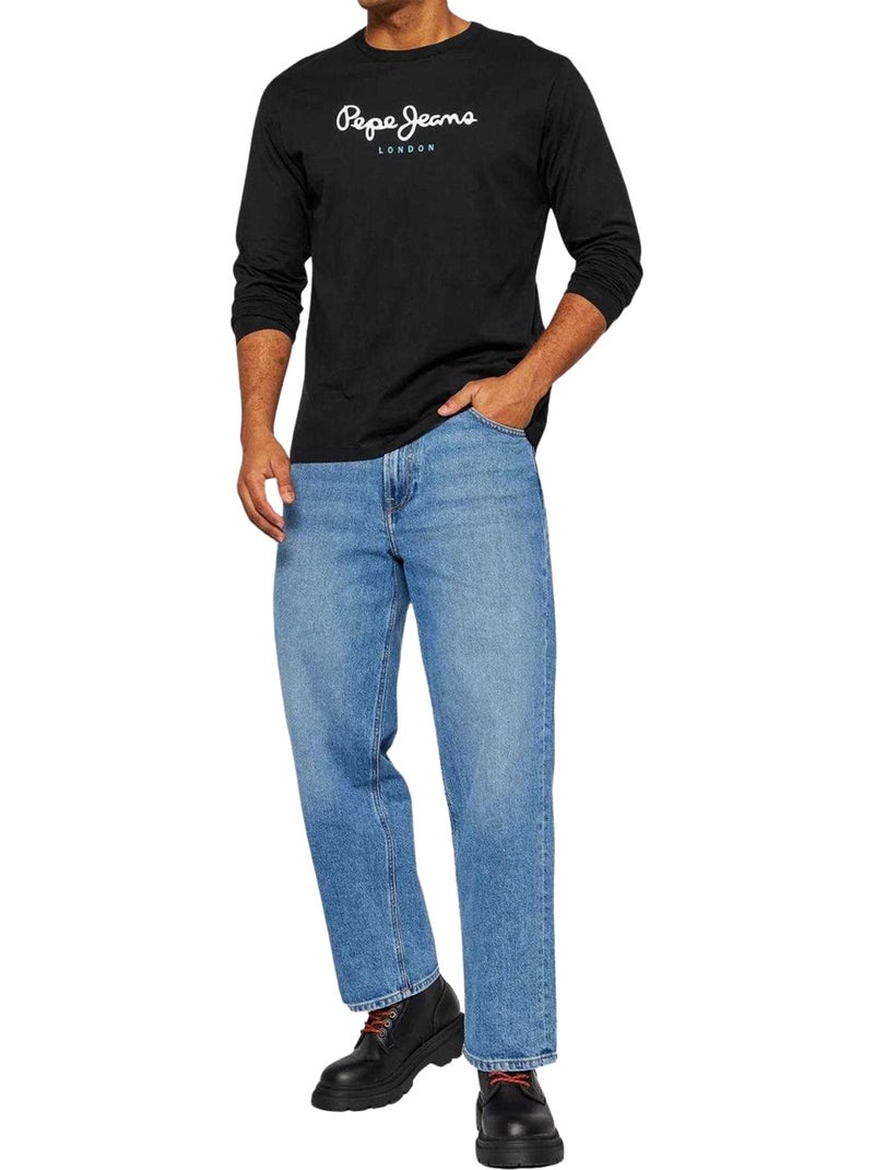 Pepe Jeans - Camiseta de Manga Larga para Hombre Negro - Kiabi