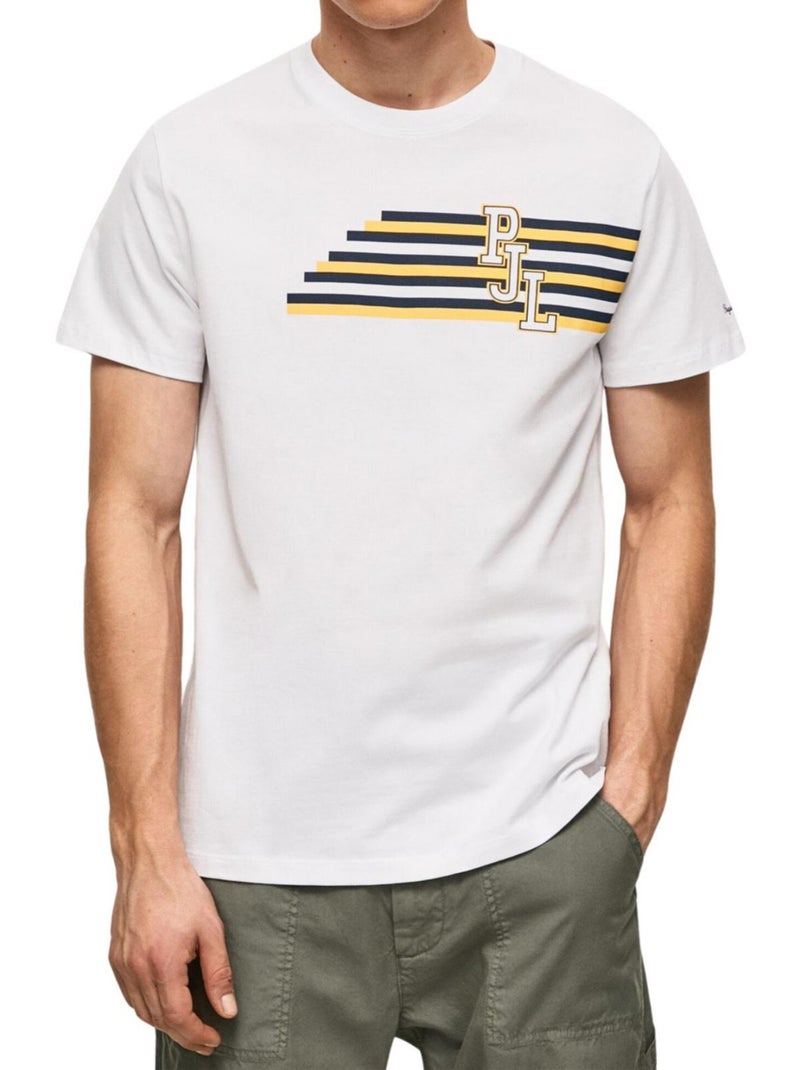 Pepe Jeans - Camiseta Diseño de Rayas para Hombre Blanco - Kiabi