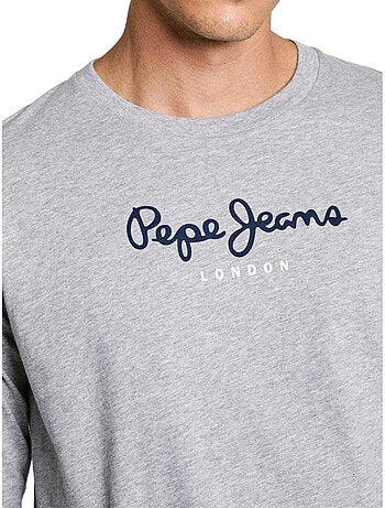 Pepe Jeans - Camiseta Diseño Logotipo de Manga Larga para Hombre