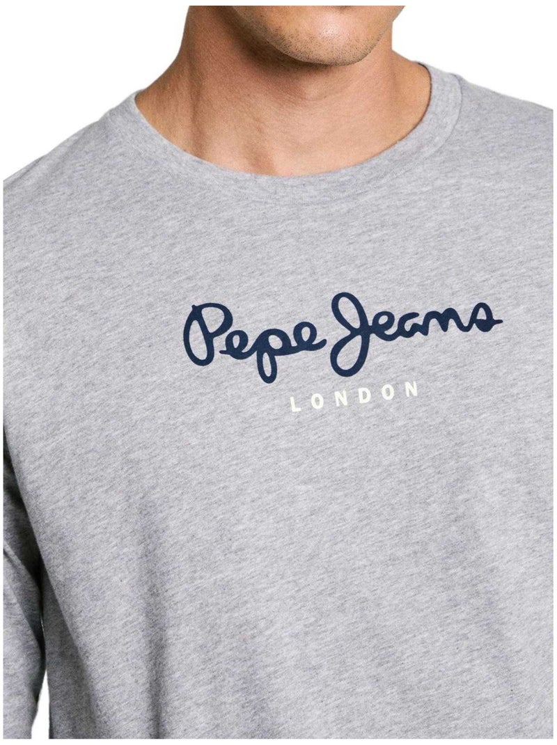 Pepe Jeans - Camiseta Diseño Logotipo de Manga Larga para Hombre Gris - Kiabi