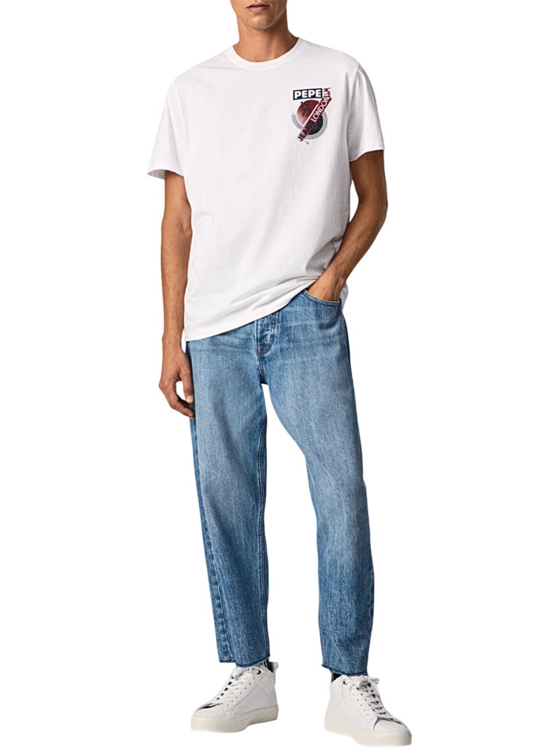 Pepe Jeans - Camiseta Diseño Logotipo del Círculo para Hombre Blanco - Kiabi