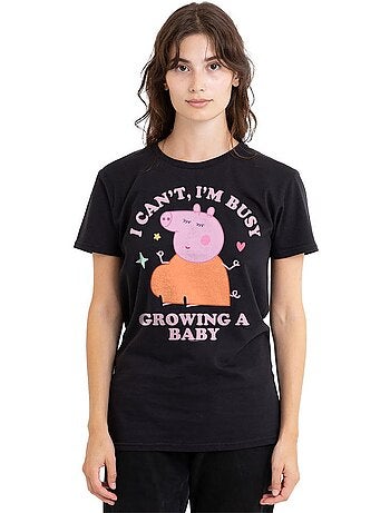 Peppa Pig - Camiseta Busy Growing A Baby de Mamá Pig para Adultos Unisex