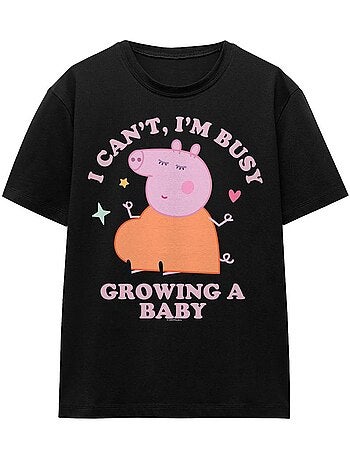 Peppa Pig - Camiseta Busy Growing A Baby de Mamá Pig para Adultos Unisex