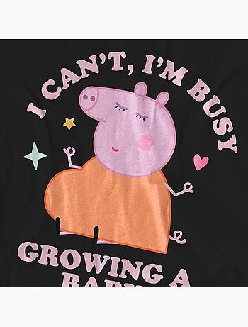 Peppa Pig - Camiseta Busy Growing A Baby de Mamá Pig para Adultos Unisex