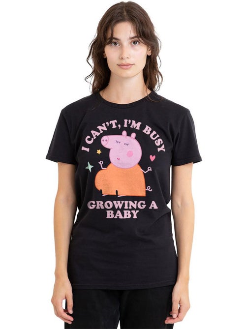 Peppa Pig - Camiseta Busy Growing A Baby de Mamá Pig para Adultos Unisex - Kiabi