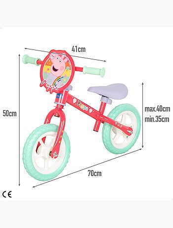 Peppa pig bicicleta sin pedales regulable en altura máx. 20 kg