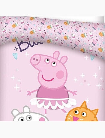 Peppa Pig, juego de sabanas infantil estampado reversible 100% algodón, BAILARINES