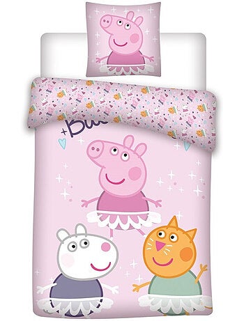 Peppa Pig, juego de sabanas infantil estampado reversible 100% algodón, BAILARINES