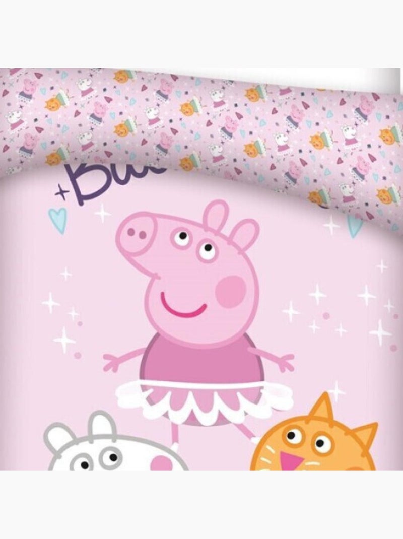 Peppa Pig, juego de sabanas infantil estampado reversible 100% algodón, BAILARINES Multicolor - Kiabi