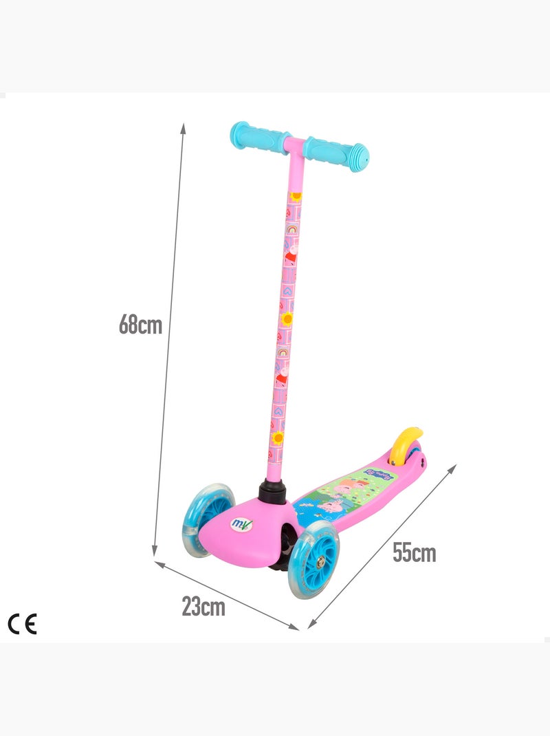 Peppa pig patinete 55x23x68 cm 3 ruedas máx. 20 kg con luces y freno N/D - Kiabi