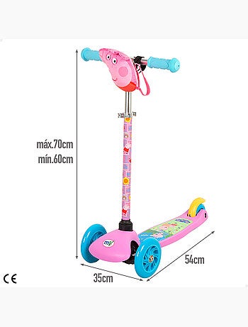 Peppa pig patinete infantil 3 ruedas con bolsillo