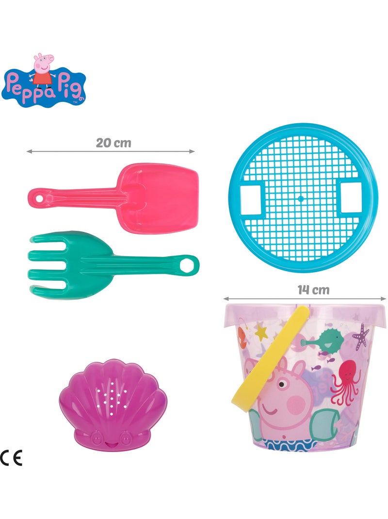 Peppa pig set cubo playa con accesorios mochila y poncho N/D - Kiabi