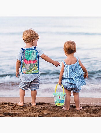 Peppa pig set cubo playa con accesorios y mochila transporte