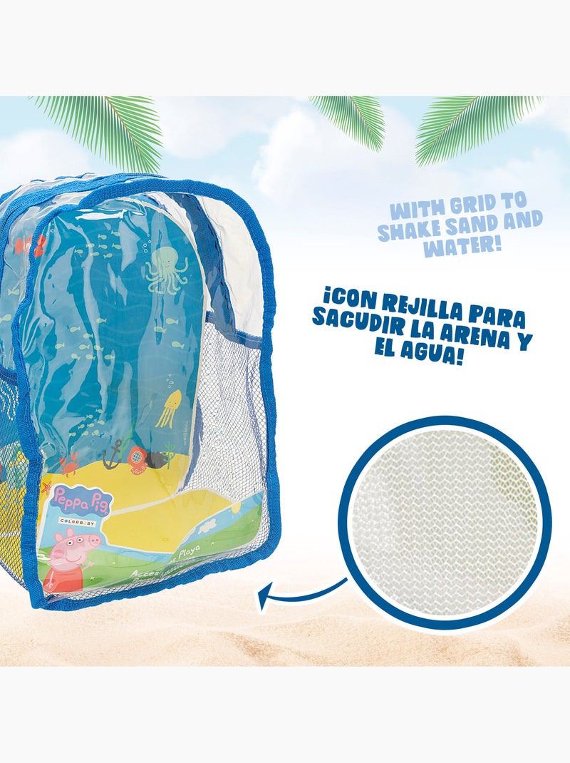 Peppa pig set cubo playa con accesorios y mochila transporte N/D - Kiabi