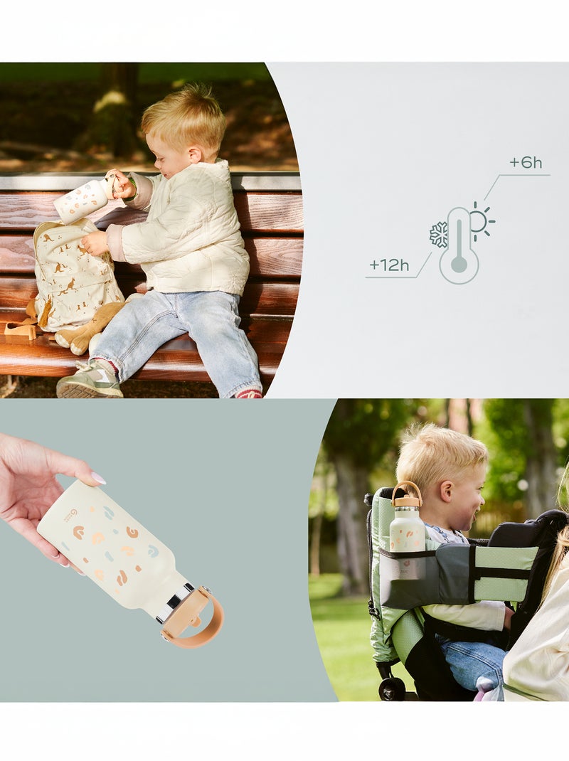 Pequeña botella de agua de acero inoxidable 'Babymoov' Beige - Kiabi