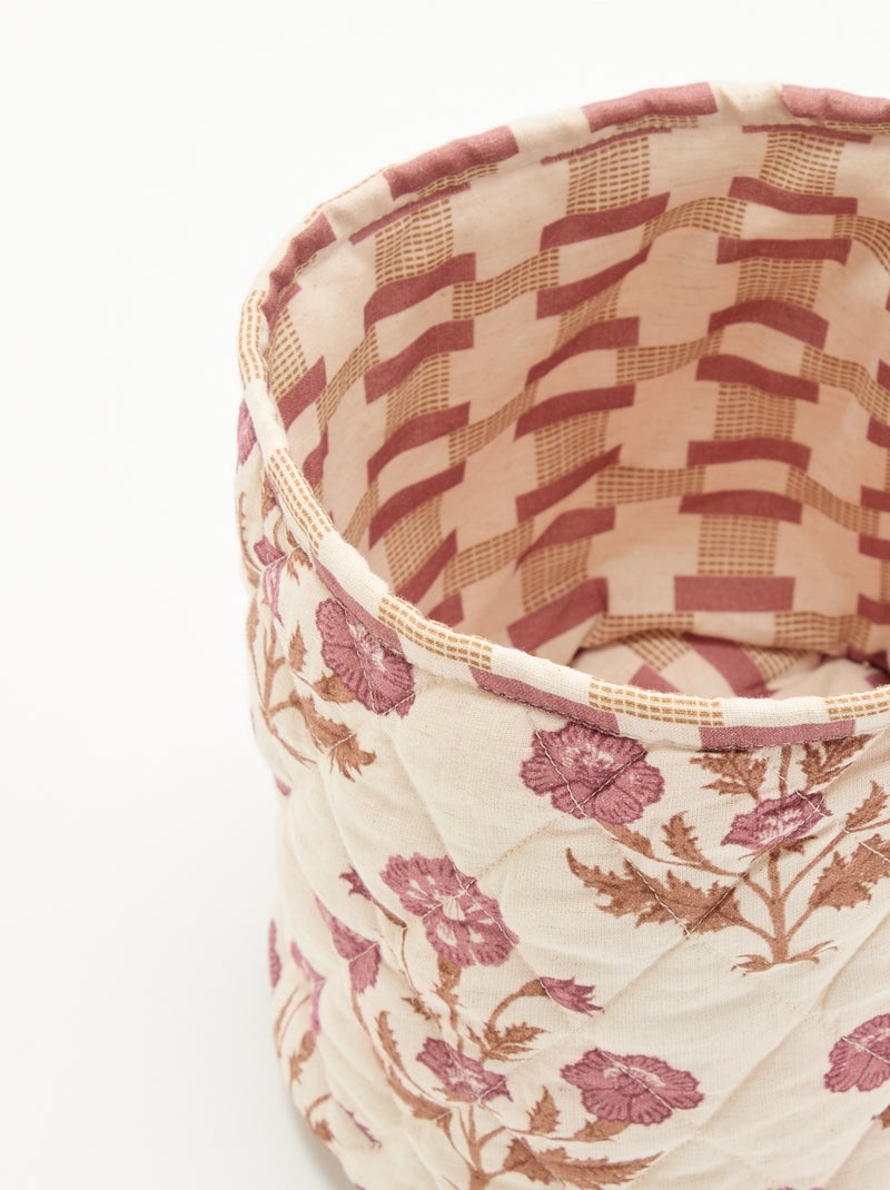 Pequeña cesta de almacenamiento estampada - Kiabi Home Rosa - Kiabi