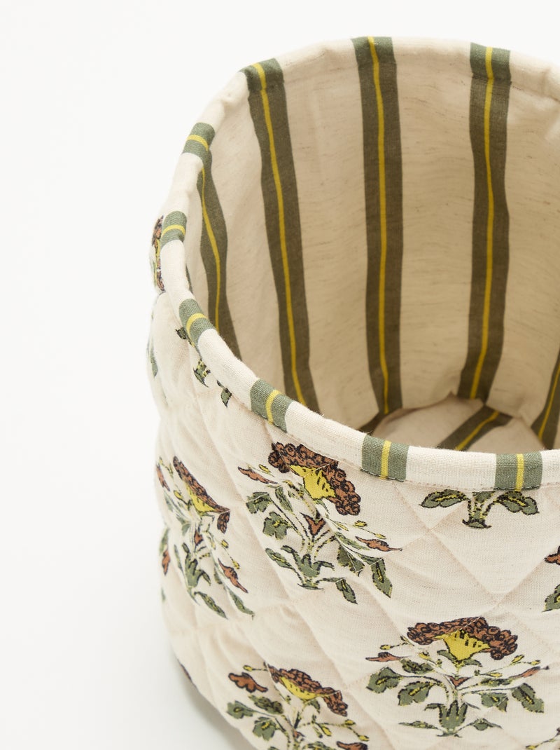 Pequeña cesta de almacenamiento estampada - Kiabi Home Verde - Kiabi
