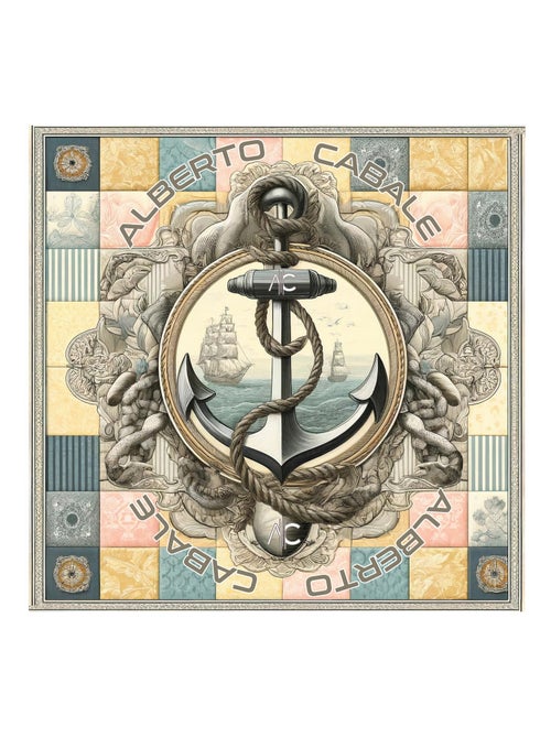 Pequeño Pañuelo de seda Anchor Cléo - Kiabi Pequeño Pañuelo de seda Anchor Cléo - Kiabi
