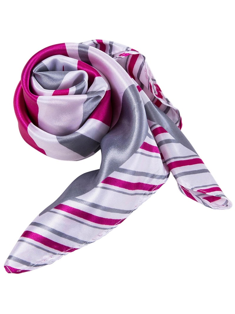 Pequeño Pañuelo de Seda Azul Marrón Cléo Rosa - Kiabi