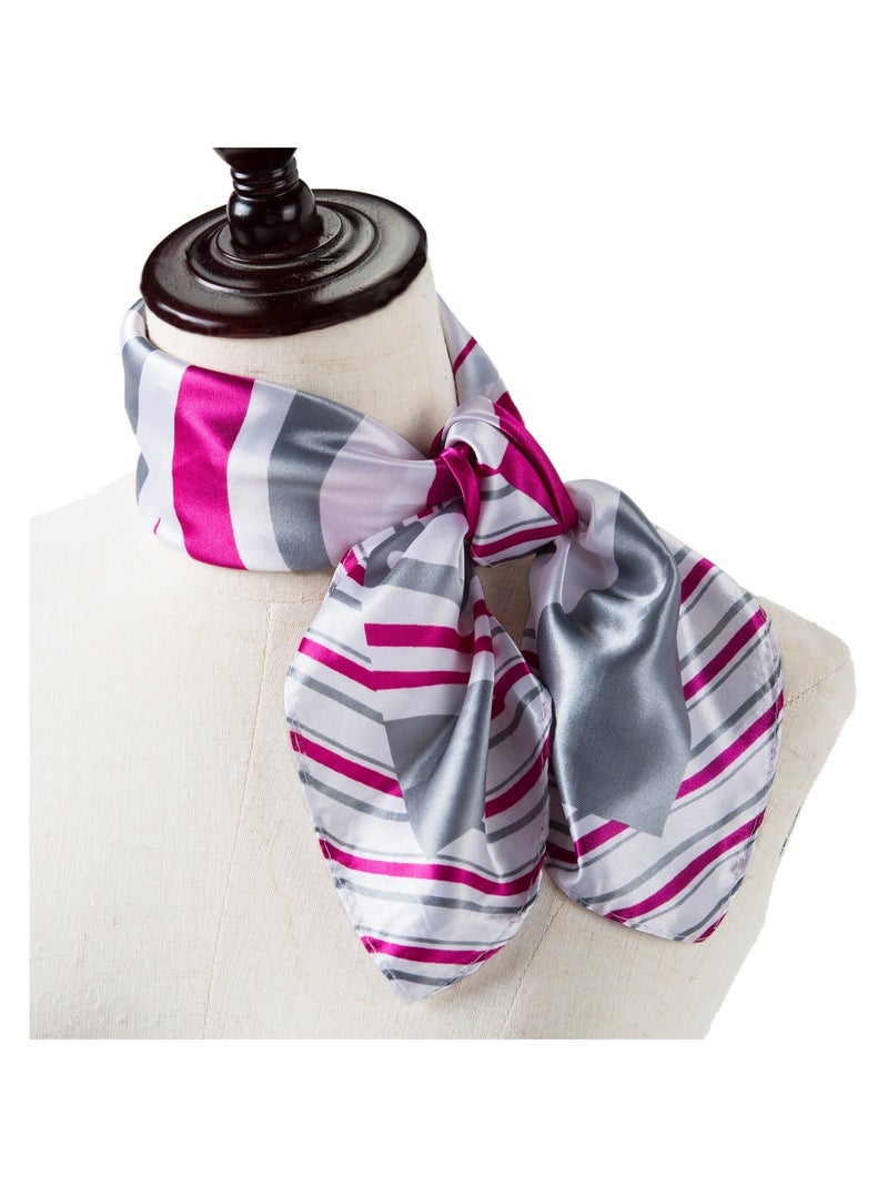 Pequeño Pañuelo de Seda Azul Marrón Cléo Rosa - Kiabi