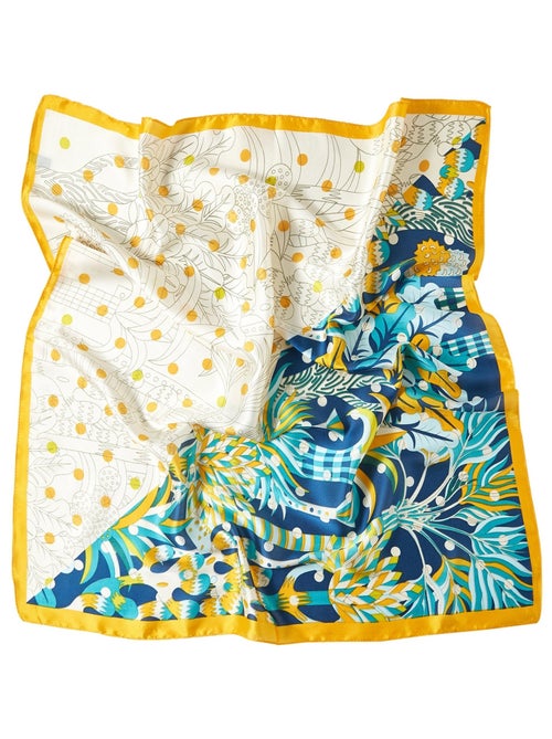 Pequeño Pañuelo de Seda Bigflower Cléo - Kiabi Pequeño Pañuelo de Seda Bigflower Cléo - Kiabi