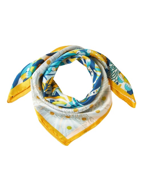 Pequeño Pañuelo de Seda Bigflower Cléo - Kiabi Pequeño Pañuelo de Seda Bigflower Cléo - Kiabi