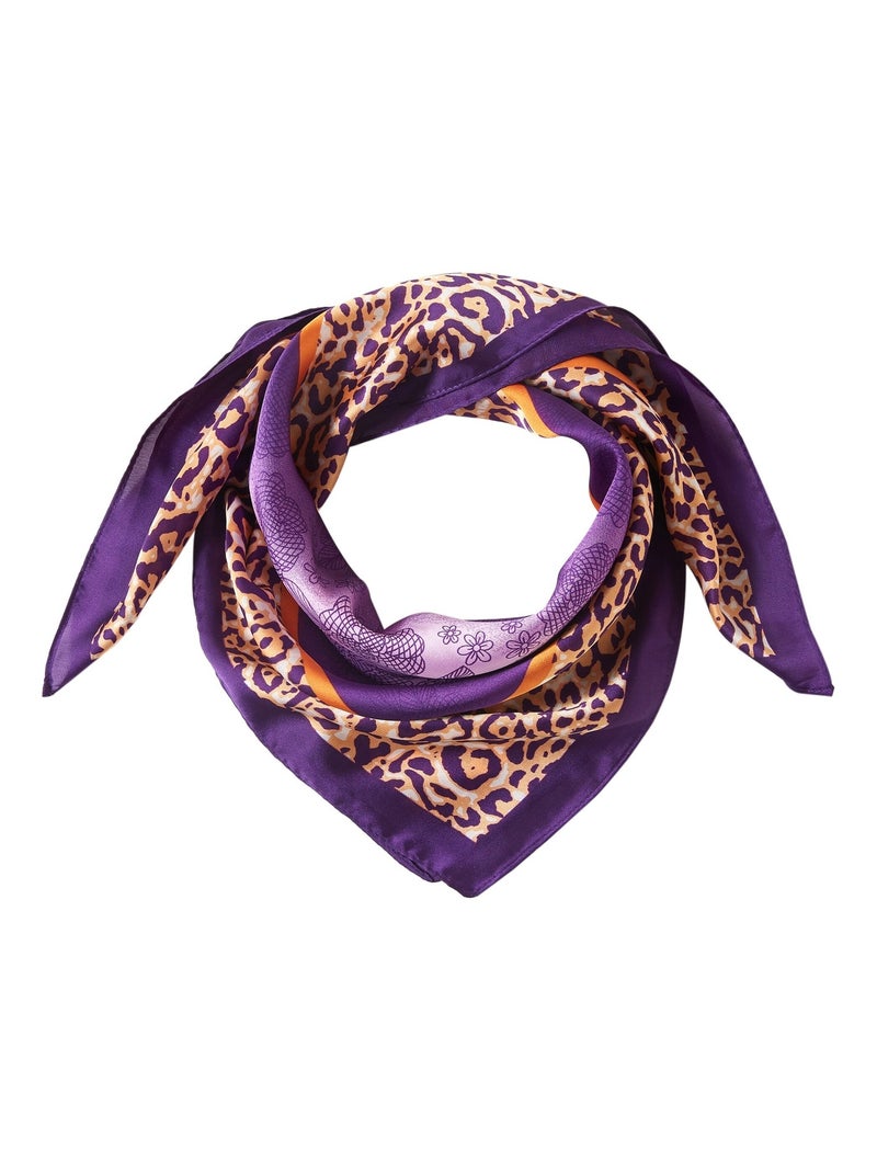 Pequeño Pañuelo de Seda Cheetah Cléo Violeta - Kiabi