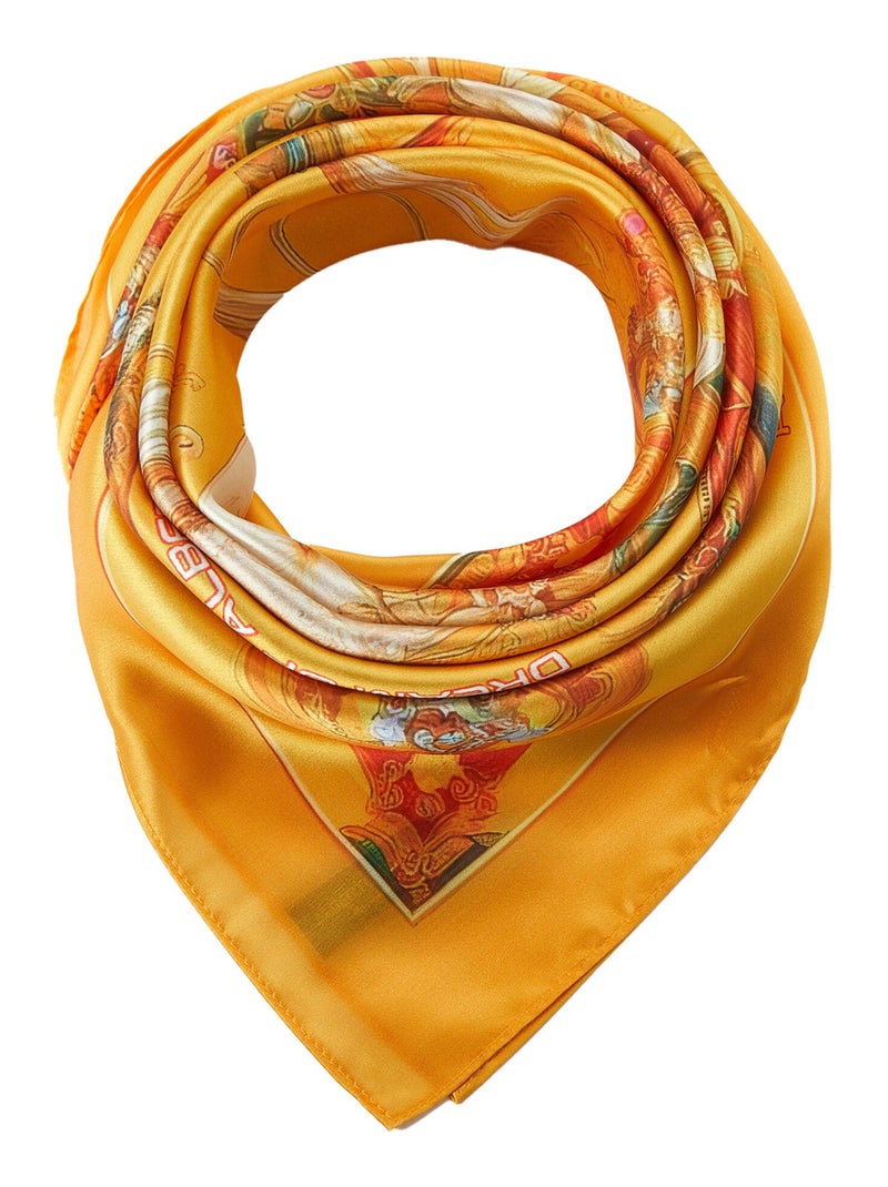Pequeño Pañuelo de seda Dream Garden Cléo Amarillo - Kiabi