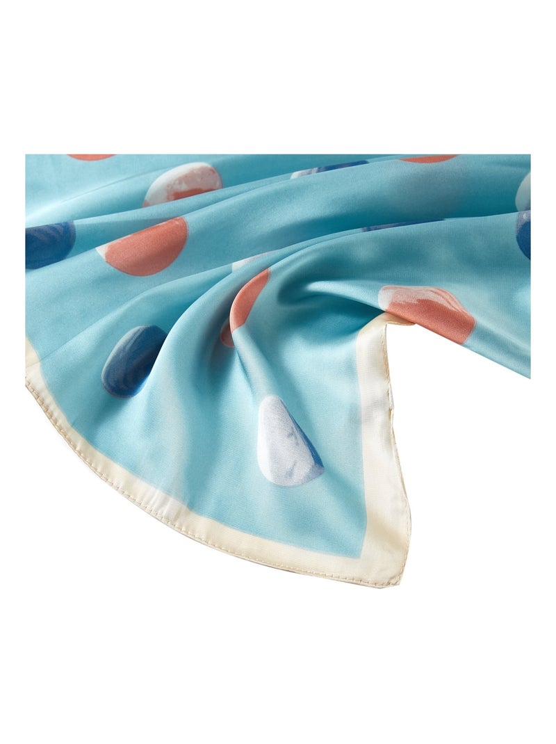 Pequeño Pañuelo de Seda Pétalo Cléo Azul - Kiabi